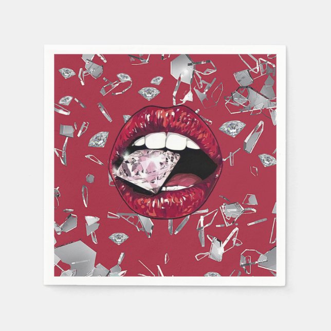 Guardanapo De Papel Vidro e diamantes estilhaçados (Frente)