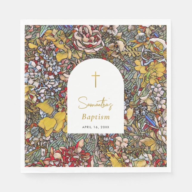 Guardanapo De Papel Vidro Espanhol Vidro Cristening Baptism Favor (Frente)