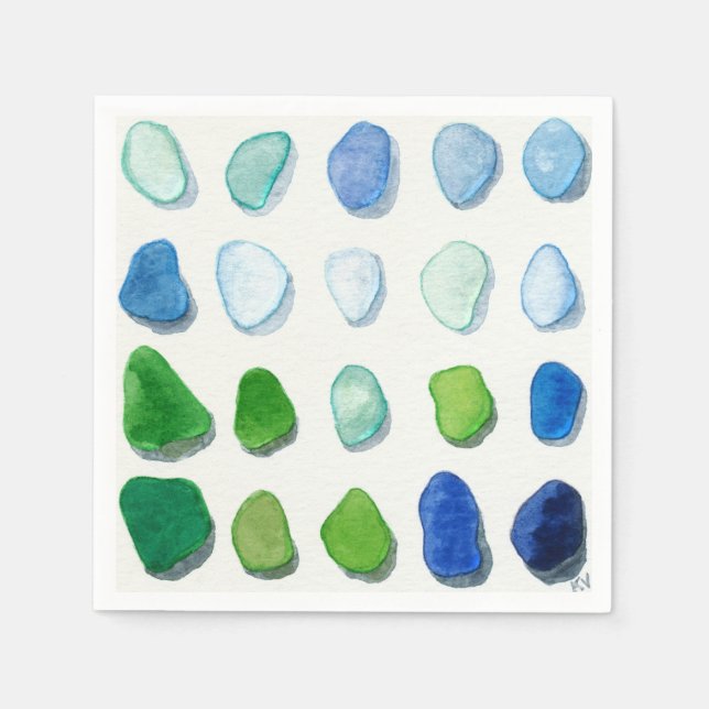 Guardanapo De Papel Vidro marítimo, fraldas de vidro de praia (Frente)