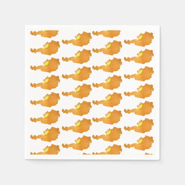 Guardanapo De Papel Viennese Schnitzel - Mapa Da Áustria (Frente)