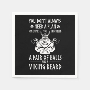 Guardanapo De Papel Viking Beared Warrior Valhalla Ax Norse Mythology