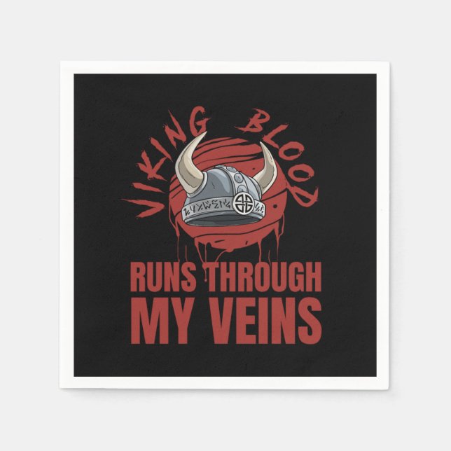 Guardanapo De Papel Viking Blood Vikings Nordic (Frente)