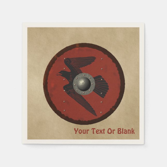 Guardanapo De Papel Viking Raven Shield (Frente)
