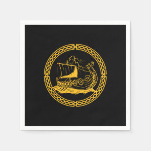Guardanapo De Papel Viking Ship Warrior Valhalla Norse Mythology Gift