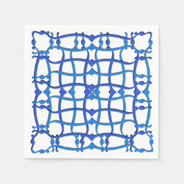 Guardanapo De Papel Villa, partido italiano do ornamento azul