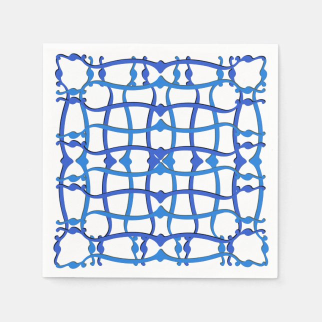 Guardanapo De Papel Villa, partido italiano do ornamento azul (Frente)