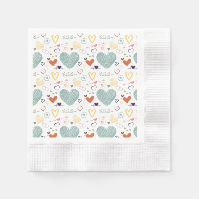 Guardanapo De Papel vinatina coloração padrão cardíaco (Frente)