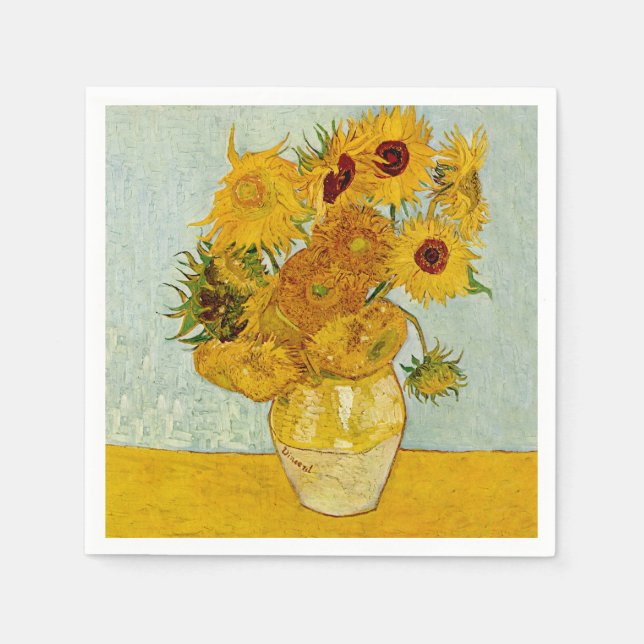 Guardanapo De Papel Vincent Van Gogh 12 Sunflower Impressionista (Frente)