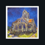 Guardanapo De Papel Vincent van Gogh - A Igreja em Auvers<br><div class="desc">Igreja de Auvers / l'Eglise à Auvers-sur-oise de Vincent Van Gogh em 1890</div>