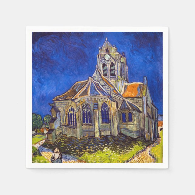 Guardanapo De Papel Vincent van Gogh - A Igreja em Auvers (Frente)