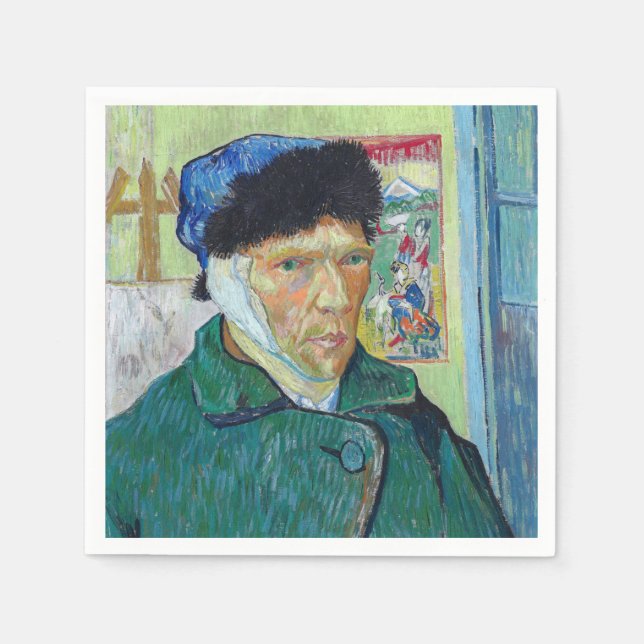 Guardanapo De Papel Vincent van Gogh - Autorretrato com ouvido colado (Frente)