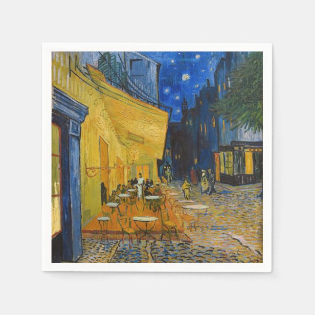 Guardanapo De Papel Vincent van Gogh - Cafe Terrace à Noite (Frente)