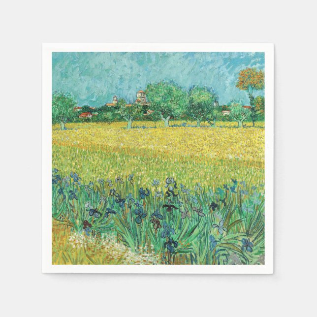 Guardanapo De Papel Vincent van Gogh - Campo com irlandeses perto de A (Frente)