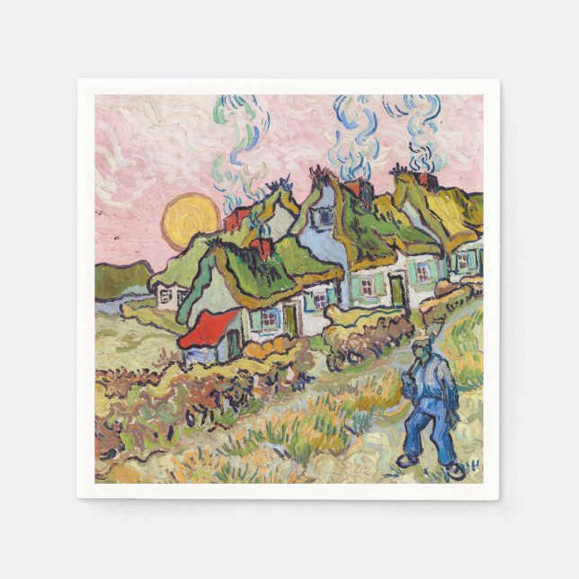 Guardanapo De Papel Vincent van Gogh - Casas e Figura (Frente)
