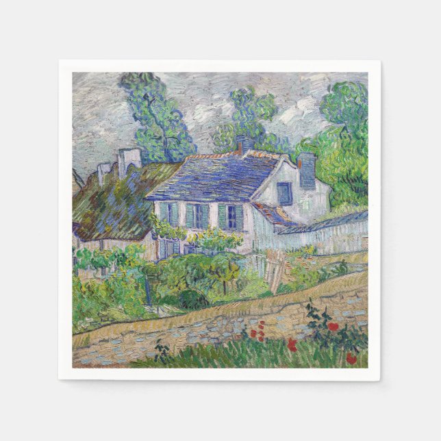 Guardanapo De Papel Vincent van Gogh - Casas em Auvers (Frente)
