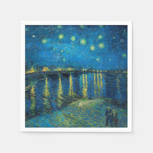 Guardanapo De Papel Vincent Van Gogh Noite Estrelada Sobre o Ródano