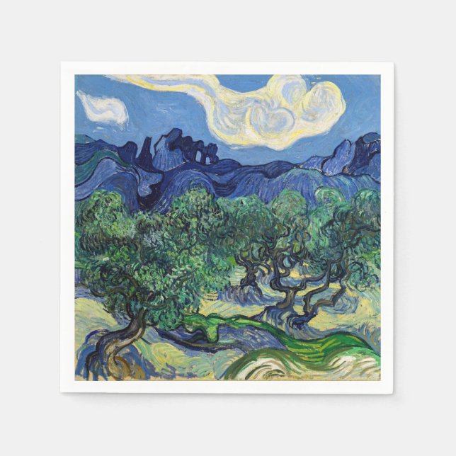 Guardanapo De Papel Vincent van Gogh - Oliveiras com os Alpilles (Frente)