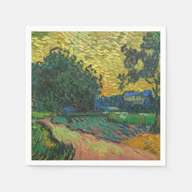 Guardanapo De Papel Vincent van Gogh - Paisagem em Twilight (Frente)