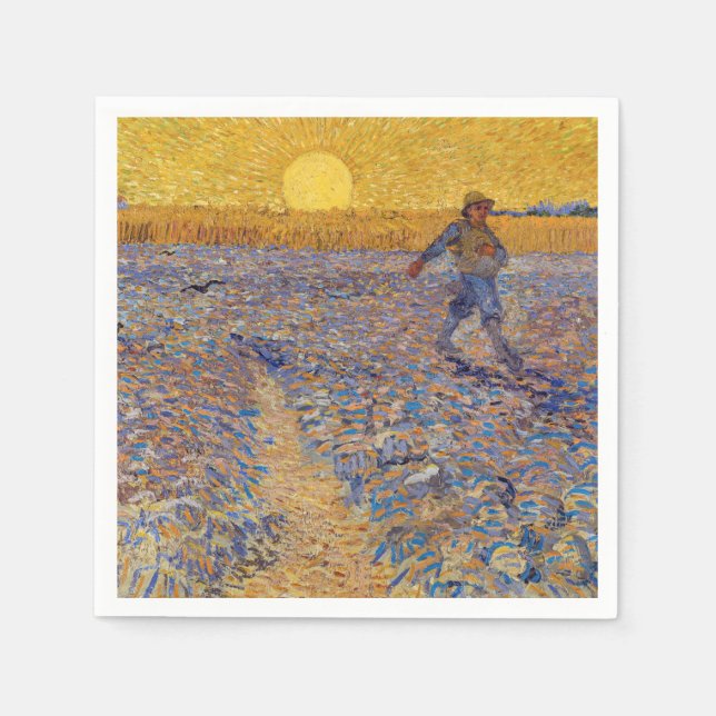 Guardanapo De Papel Vincent van Gogh - Sower with Setting Sun (Frente)