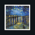 Guardanapo De Papel Vincent Van Gogh Starry Night 1888 Paper Napkins<br><div class="desc">Artista: Vincent Van Gogh Título: Starry Night Over the Rhone Year : 1888 (setembro) paisagem,  pintura a óleo,  obra-prima,  antiga,  vintage,  famosa,  arte,  trabalho de arte,  azul,  ouro,  espiral,  ousada,  clássica,  elegante,  romântica,  bela,  bonito,  linda,  decoração domiciliar, </div>