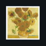 Guardanapo De Papel Vincent van Gogh - Vase com Quinze Girassóis<br><div class="desc">Vase com Quinze Girassóis / Vase avec quinze Tornesols - Vincent Van Gogh,  agosto de 1888 - Girassóis versão 1888 (F454)</div>
