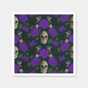Guardanapo De Papel Vinhas Rosa de Grama Gótica Escuro Raven