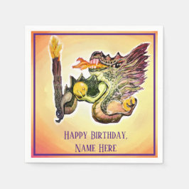 Guardanapo De Papel Vinheta da Praça da Calor Energética do Dragão de