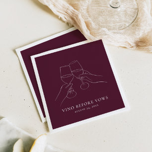 Guardanapo De Papel Vinho Antes dos Votos Chique Chá de Noiva de Vinho