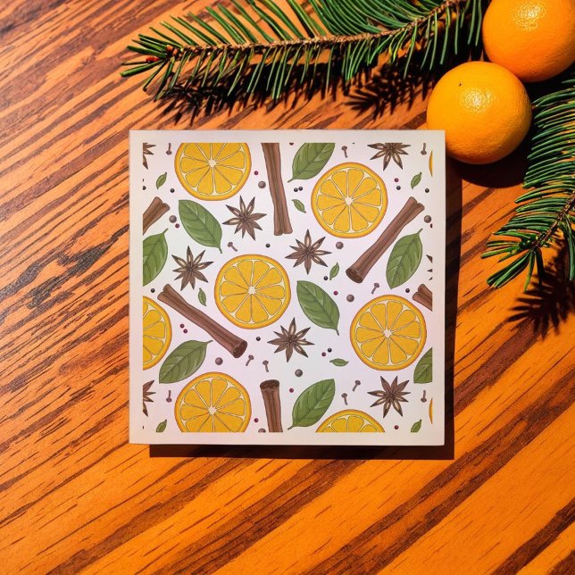 Guardanapo De Papel Vinho branco apimentado (Christmas mulled wine spicy white napkins)