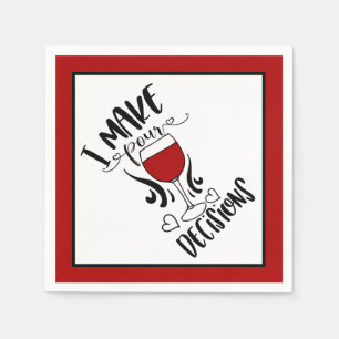 Guardanapo De Papel Vinho Engraçado - Tomo Pour Decisões