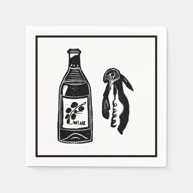 Guardanapo De Papel Vinho Linocus - Partido dos Cocktail Napkins (Frente)