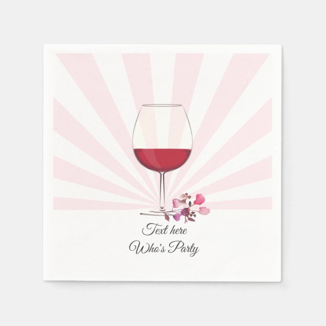 Guardanapo De Papel vinho tinto, aniversário de adulto, casamento, flo (Frente)