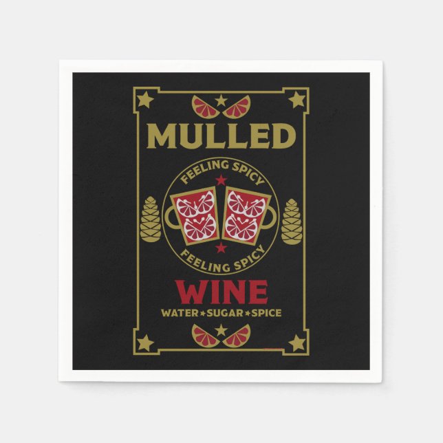 Guardanapo De Papel Vinho tinto enrolado de Natal (Frente)