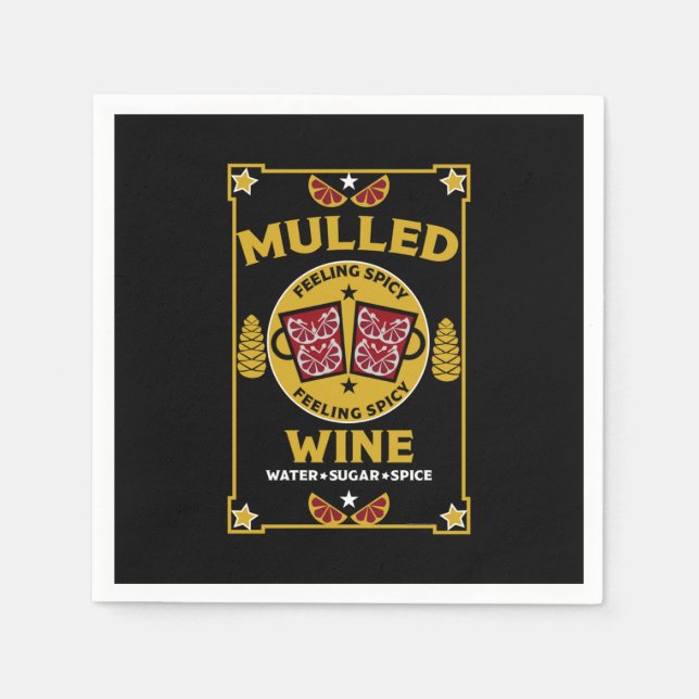 Guardanapo De Papel Vinho tinto enrolado de Natal (Frente)