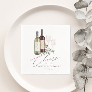 Guardanapo De Papel Vinho Vermelho e Branco Vestidos a Amar