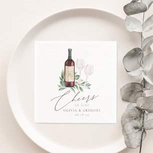 Guardanapo De Papel Vinho Vermelho Vinho Vidro Botânico Viva a Amor