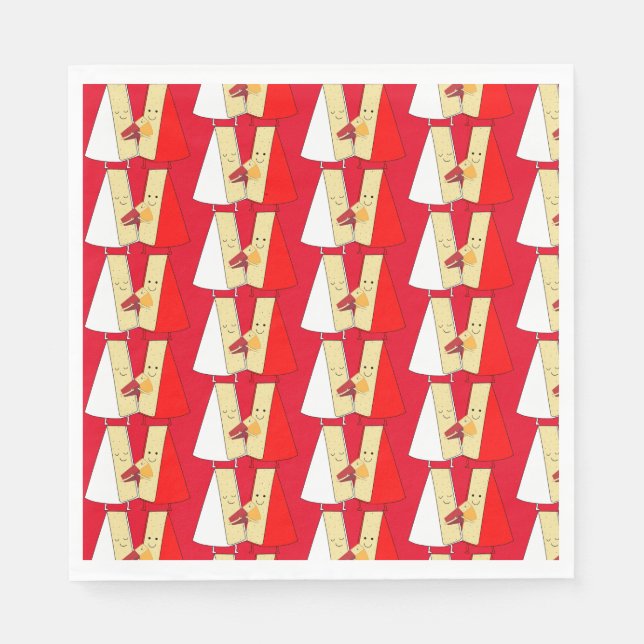 Guardanapo De Papel Vinhos E Queijos Amantes (Frente)