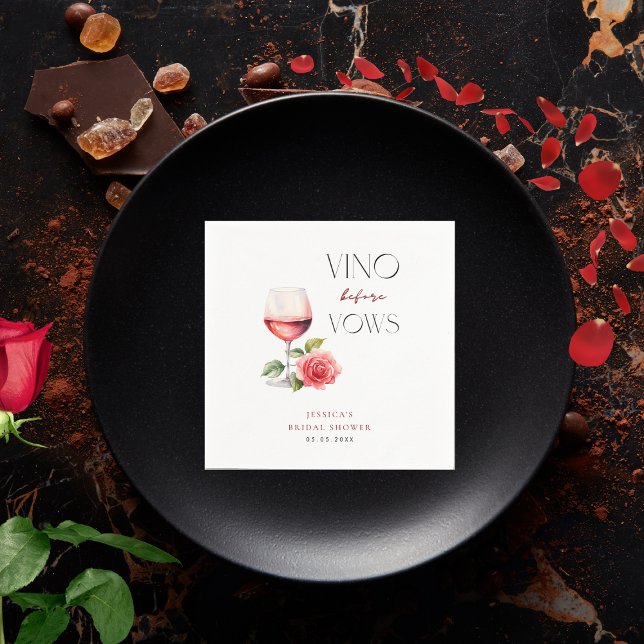 Guardanapo De Papel Vino Antes do Vows Tema do Vinho Rosa (Criador carregado)