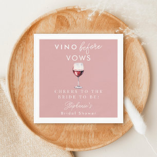 Guardanapo De Papel Vino Antes dos Votos Vinho Tinto Rosa Bridal Showe