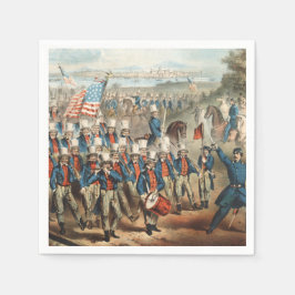 Guardanapo De Papel Vintage 1862 Voluntários Yankee entrando em Dixie