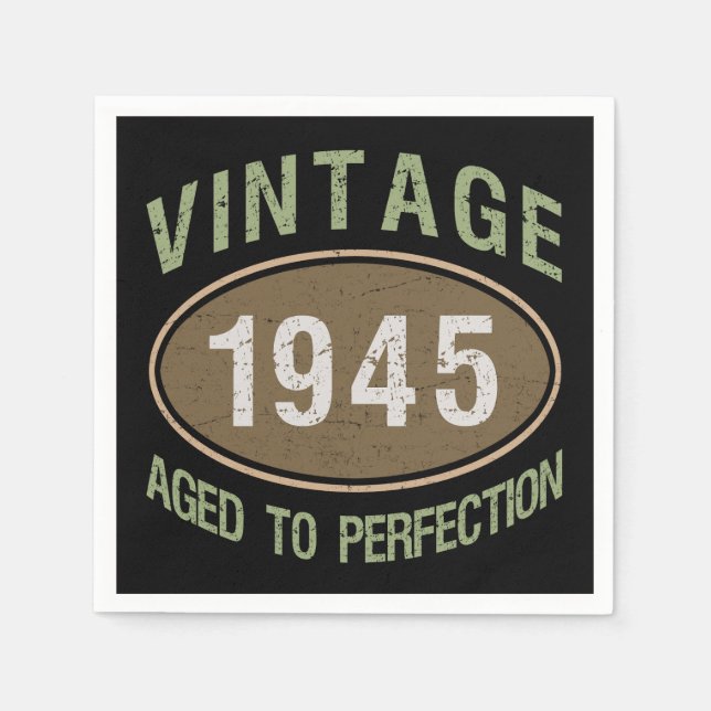 Guardanapo De Papel Vintage 1945 - Aniversário do 80 (Frente)