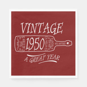 Guardanapo De Papel Vintage 1950 Um Grande Ano