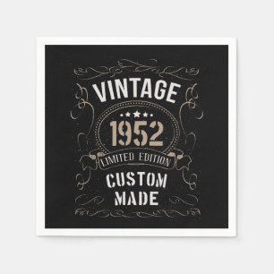 Guardanapo De Papel Vintage 1952 Limited Edition Personalizada