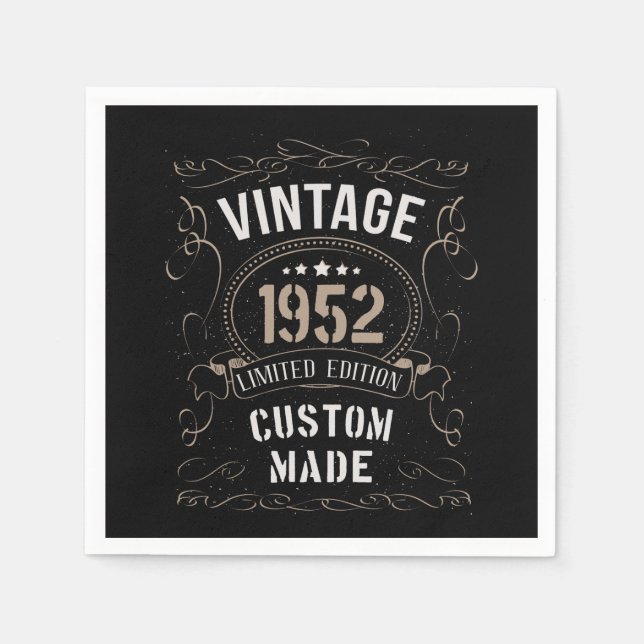 Guardanapo De Papel Vintage 1952 Limited Edition Personalizada (Frente)
