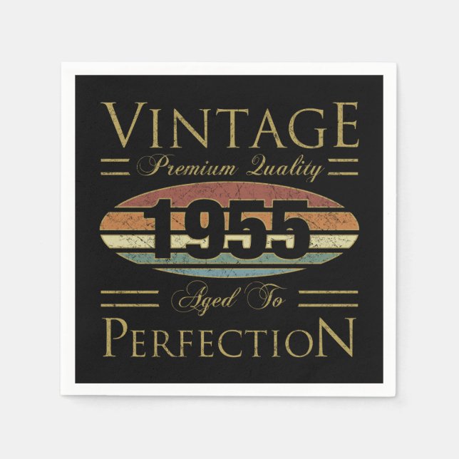 Guardanapo De Papel Vintage 1955 - Aniversário do 70 (Frente)