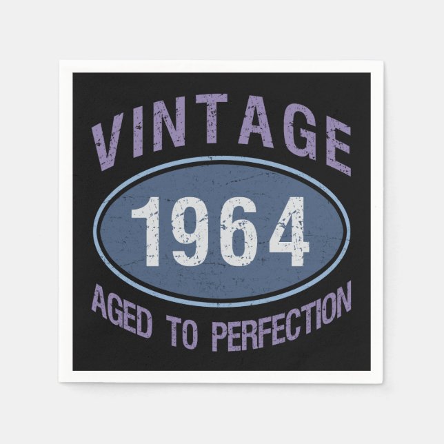 Guardanapo De Papel Vintage 1964 60th Birthday (Frente)