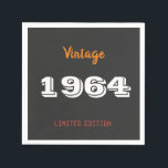 Guardanapo De Papel Vintage 1964 edição limitada 60th Birthday Gift<br><div class="desc">Vintage 1964 year limited edition 60th Birthday Gift</div>