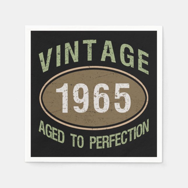 Guardanapo De Papel Vintage 1965 60th Birthday (Frente)