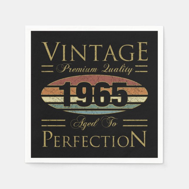 Guardanapo De Papel Vintage 1965 60th Birthday (Frente)