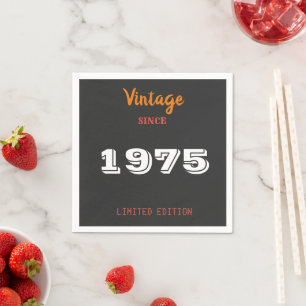 Guardanapo De Papel Vintage 1975 Limited Edition 50th Birthday Napkins